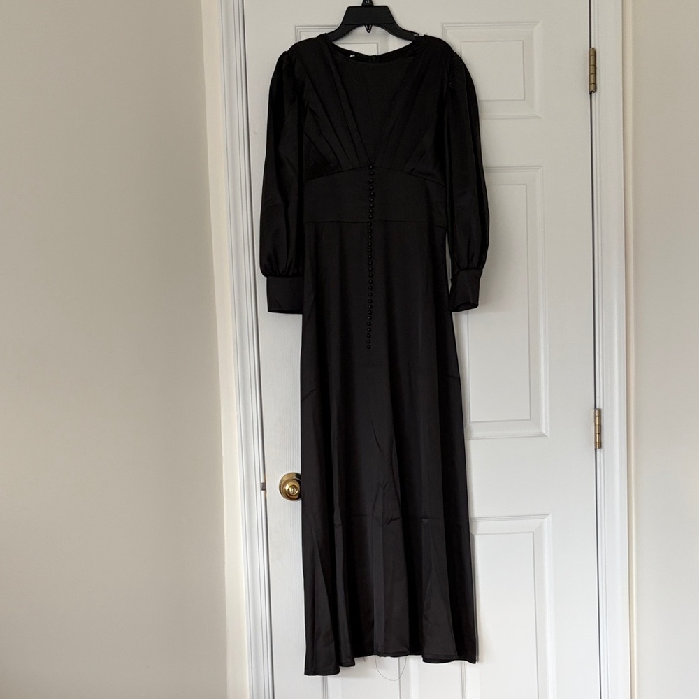 Elegant Black satin Dress